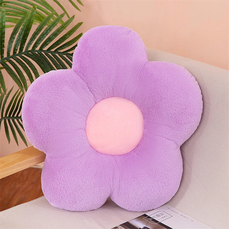 12/35cm Stuffed Five Petal Flower Cushion Girly Room Decor Sunflower Pillow Bay Window Pink Flower Sit Bedroom Seat Pillow