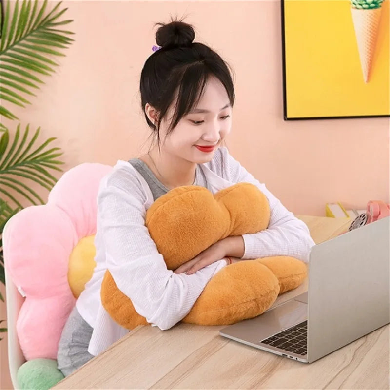 12/35cm Stuffed Five Petal Flower Cushion Girly Room Decor Sunflower Pillow Bay Window Pink Flower Sit Bedroom Seat Pillow