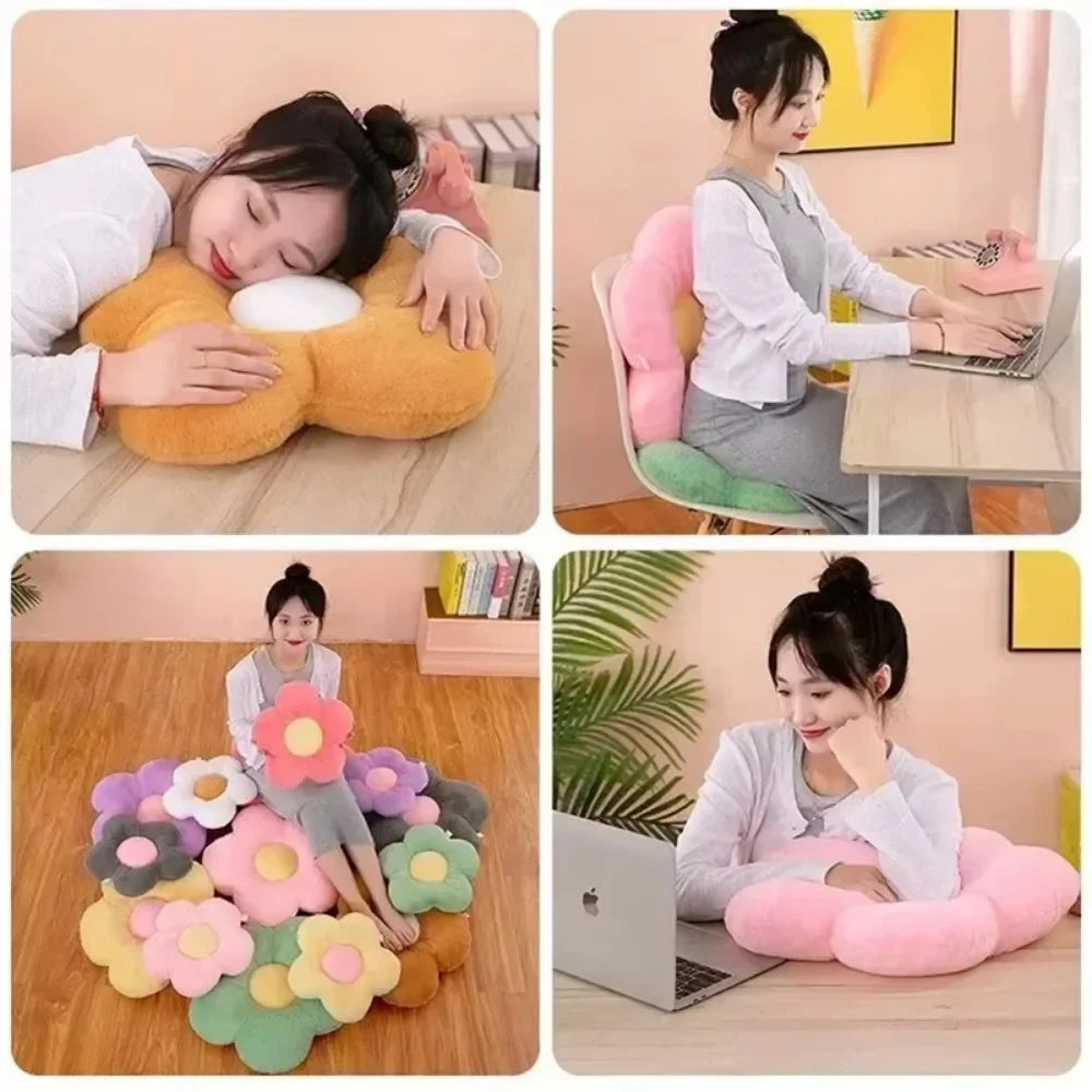 1pc Stuffed Daisy Flower Seat Cushion Sunflower Shape Kids Girl Bedroom Seat Pillow Office Room Decor Sofa Cushions Plush Toys