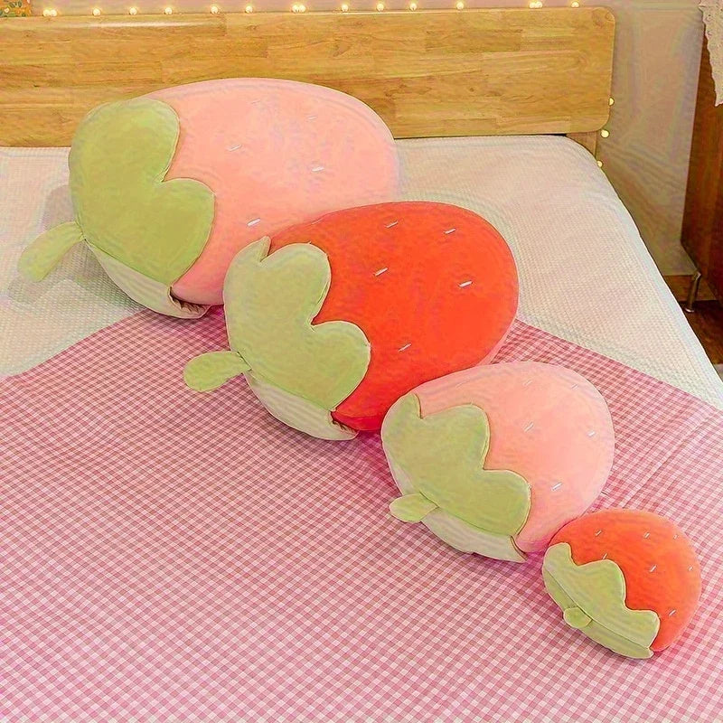 Strawberry Shaped Throw Pillow, Fun Home Decor of Fruit Themed Shaped Cushions, Decorative Pillow for Couch Bed and Chair