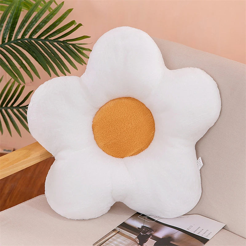 12/35cm Stuffed Five Petal Flower Cushion Girly Room Decor Sunflower Pillow Bay Window Pink Flower Sit Bedroom Seat Pillow