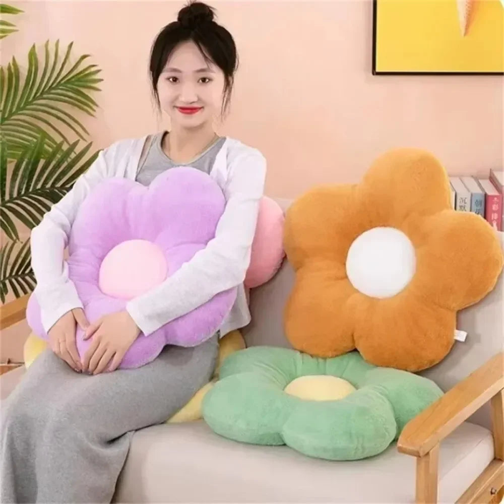 1pc Stuffed Daisy Flower Seat Cushion Sunflower Shape Kids Girl Bedroom Seat Pillow Office Room Decor Sofa Cushions Plush Toys