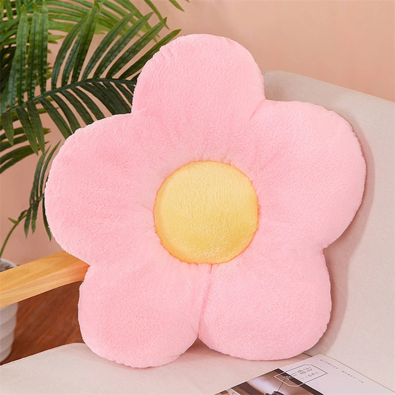 12/35cm Stuffed Five Petal Flower Cushion Girly Room Decor Sunflower Pillow Bay Window Pink Flower Sit Bedroom Seat Pillow