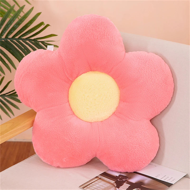12/35cm Stuffed Five Petal Flower Cushion Girly Room Decor Sunflower Pillow Bay Window Pink Flower Sit Bedroom Seat Pillow
