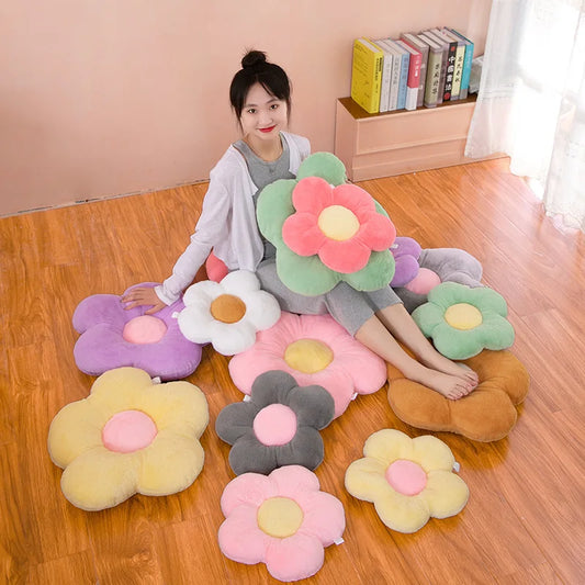 Cushion Flower Circular Shape Wool Cloth with Soft Nap Office Classroom Chair Cushion Couch Pillow Bedroom Floor Winter Thick