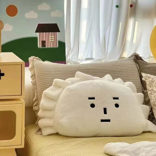 Dumpling Expression Pillow INS Same Style Plush Doll Bedhead Sofa Bedroom Pillow Cushion Dormitory Bed Backrest Gift For Friend