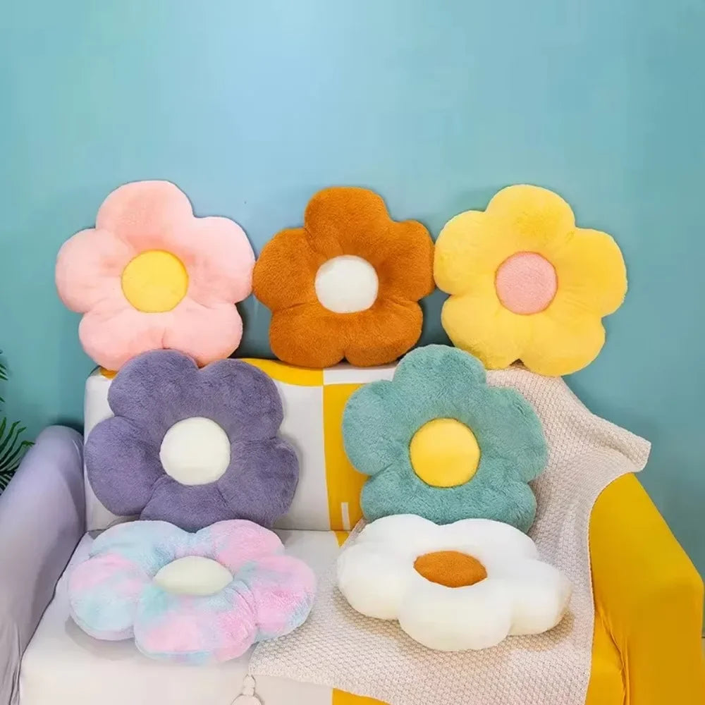 1pc Stuffed Daisy Flower Seat Cushion Sunflower Shape Kids Girl Bedroom Seat Pillow Office Room Decor Sofa Cushions Plush Toys
