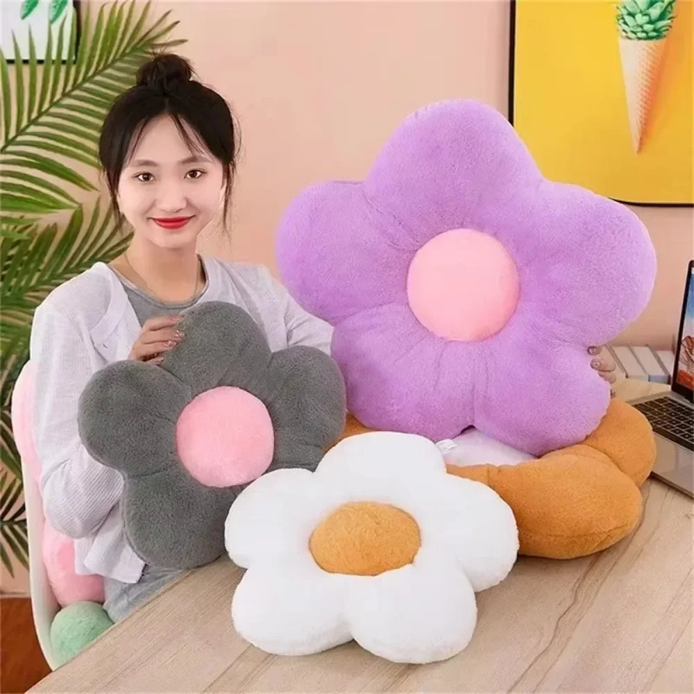 1pc Stuffed Daisy Flower Seat Cushion Sunflower Shape Kids Girl Bedroom Seat Pillow Office Room Decor Sofa Cushions Plush Toys