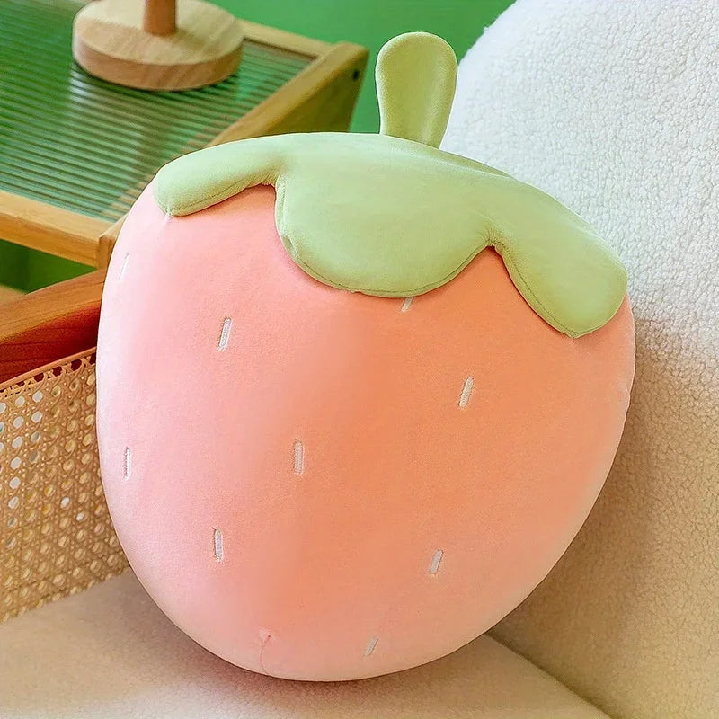 Strawberry Shaped Throw Pillow, Fun Home Decor of Fruit Themed Shaped Cushions, Decorative Pillow for Couch Bed and Chair