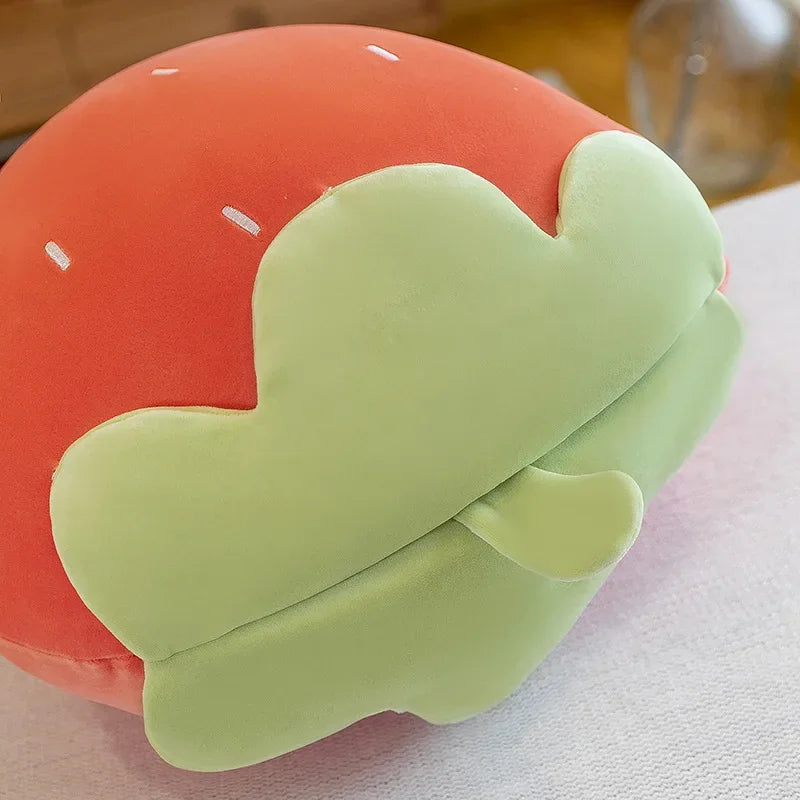 Strawberry Shaped Throw Pillow, Fun Home Decor of Fruit Themed Shaped Cushions, Decorative Pillow for Couch Bed and Chair