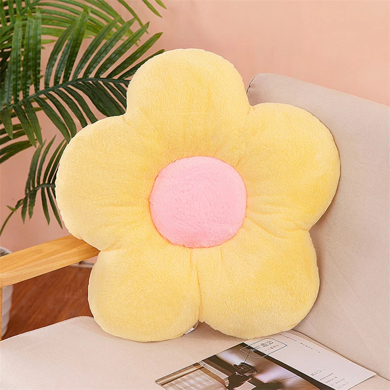 12/35cm Stuffed Five Petal Flower Cushion Girly Room Decor Sunflower Pillow Bay Window Pink Flower Sit Bedroom Seat Pillow